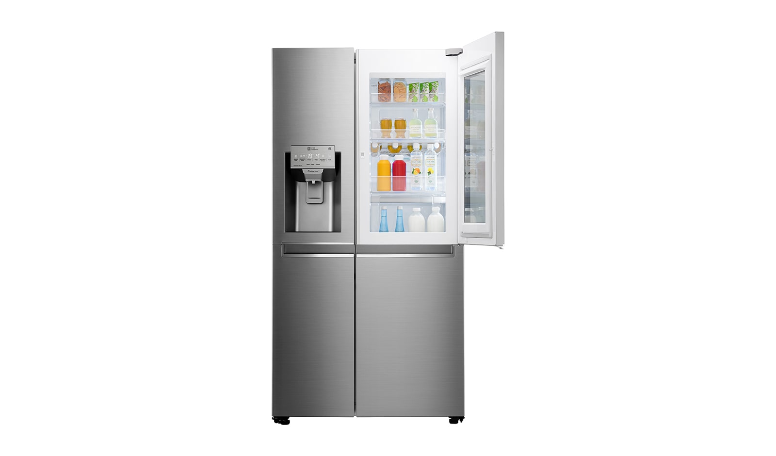 LG 601L side-by-side-fridge with InstaView Door-in-Door™ in Noble Steel, GS-X6011NS